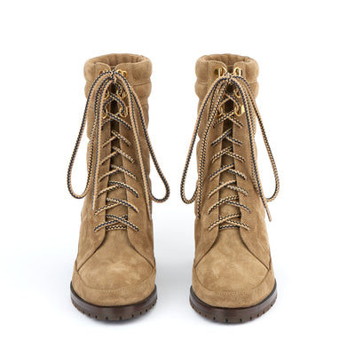 Rita boots with 50 laces in suede - Sand