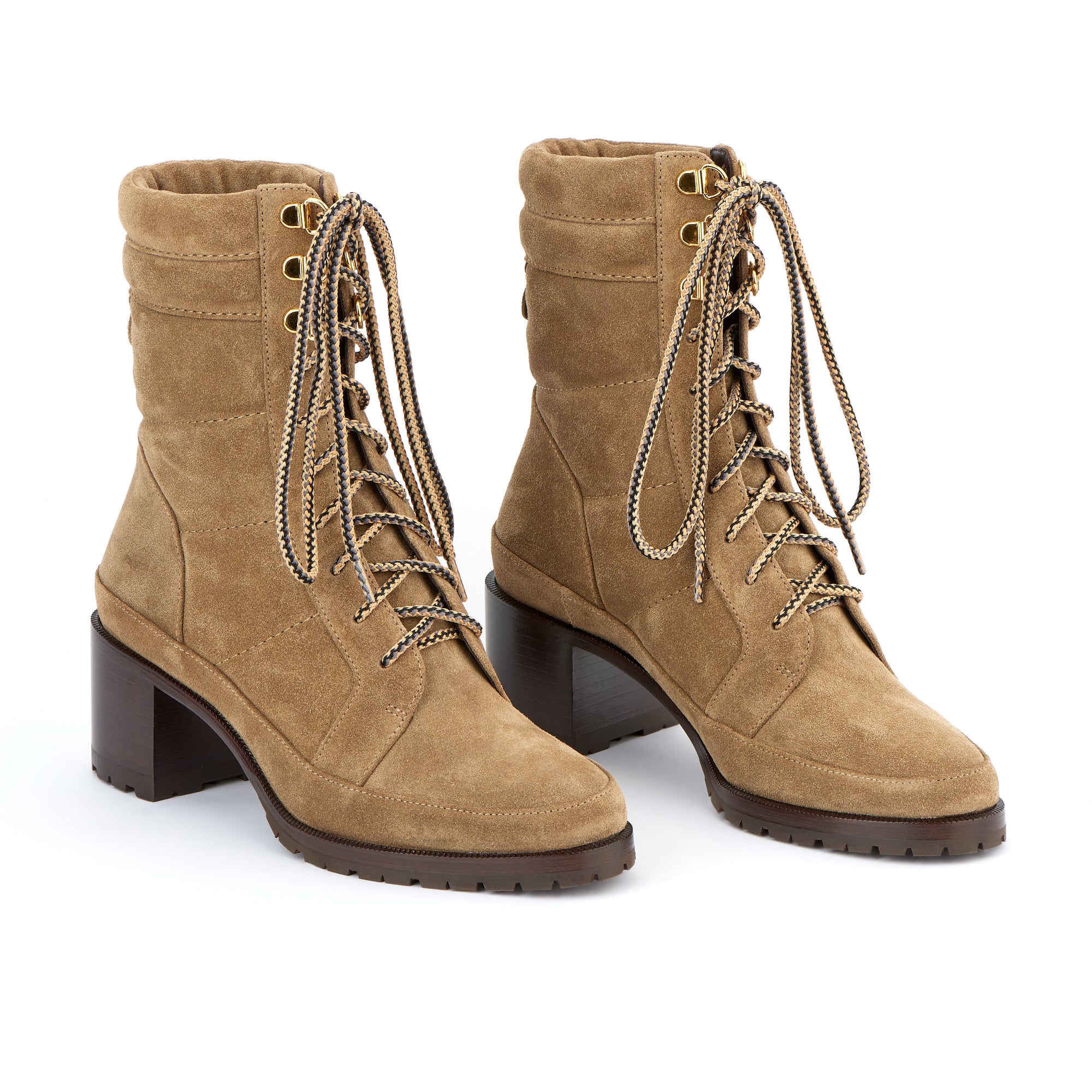 Rita boots with 50 laces in suede - Sand