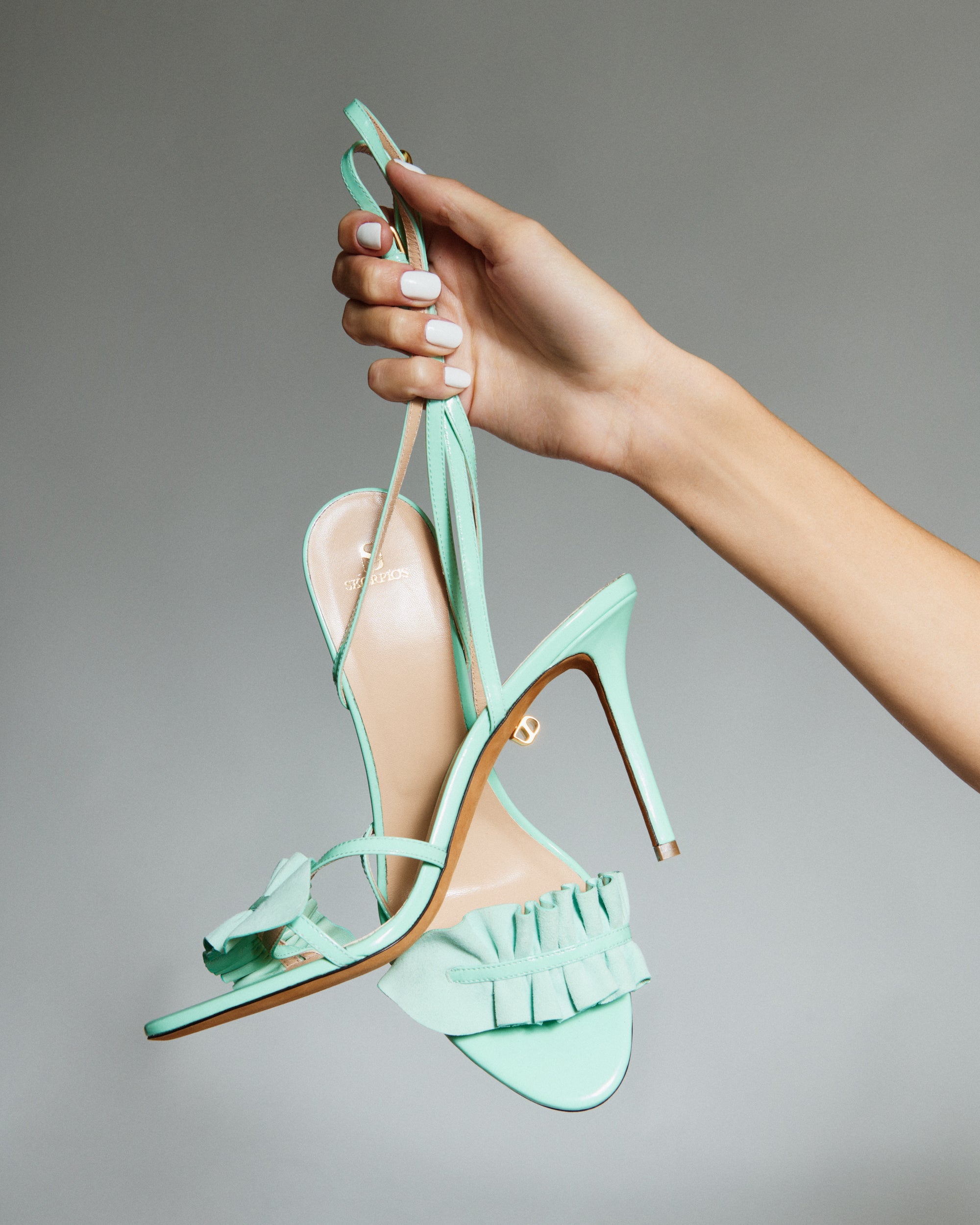 Almudena 90 heeled sandals in suede - Peppermint