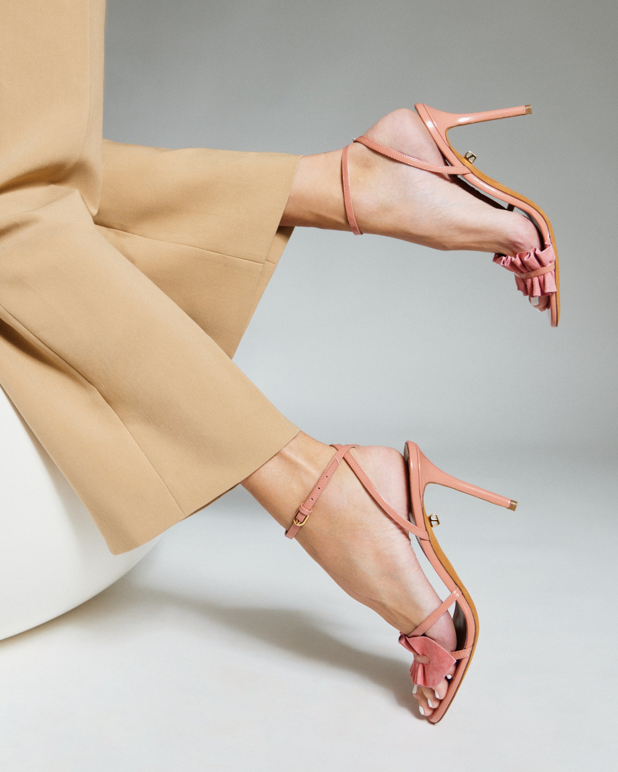 Almudena 90 heeled sandals in suede - Rose