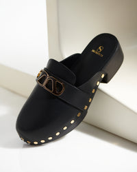 Heidi leather clogs - Black