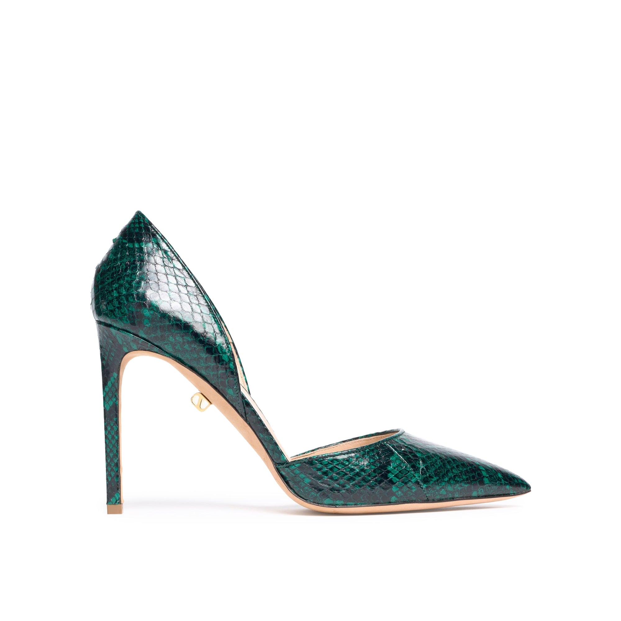 Nieves 90 stilettos in exotic leather - Green