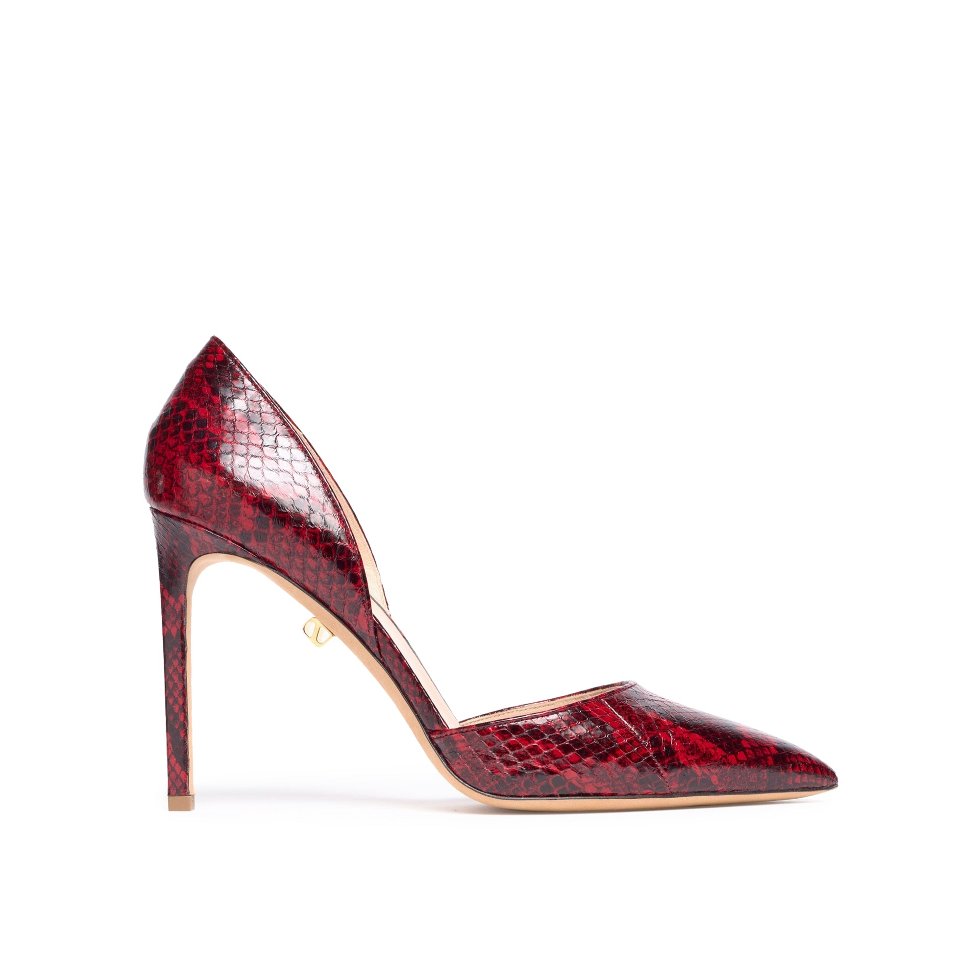 Nieves 95 stilettos in exotic leather - Red