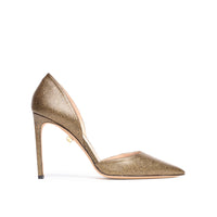 Leather Nieves 95 stilettos - Dark Gold