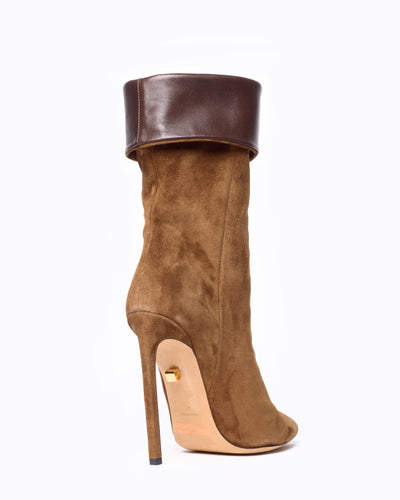 Sofia 120 heeled boots in suede - Espresso