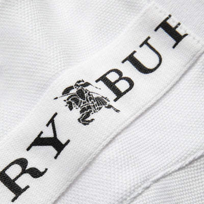 Robe polo en coton à détails contrastants et logo - White