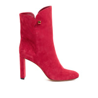 Gabriella 90 heeled boots in calfhair - Raspberry