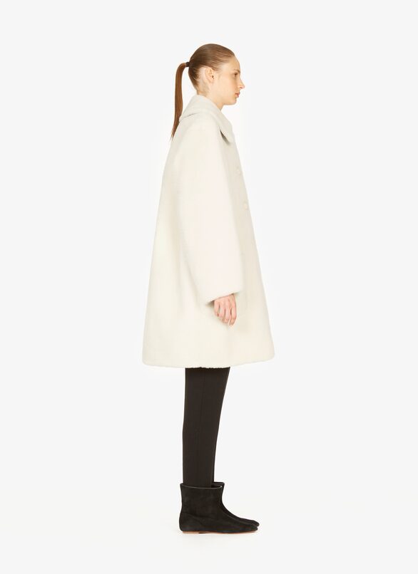 BLANC NACRE MANTEAU MANTEAU MERINOS SOFT