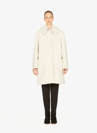 BLANC NACRE MANTEAU MANTEAU MERINOS SOFT