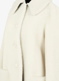 BLANC NACRE MANTEAU MANTEAU MERINOS SOFT