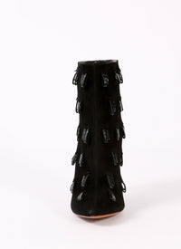 NOIR/NOIR BOOTS BOTTINES CHAMOIS+AYERS POMPON