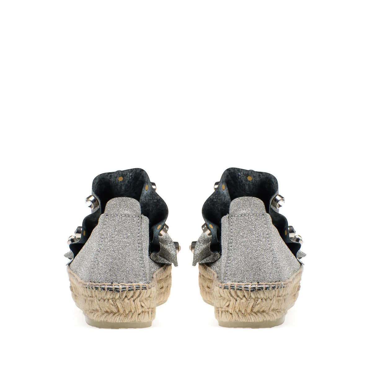Espadrilles compensées Sergio Rossi x Manebi - Argent