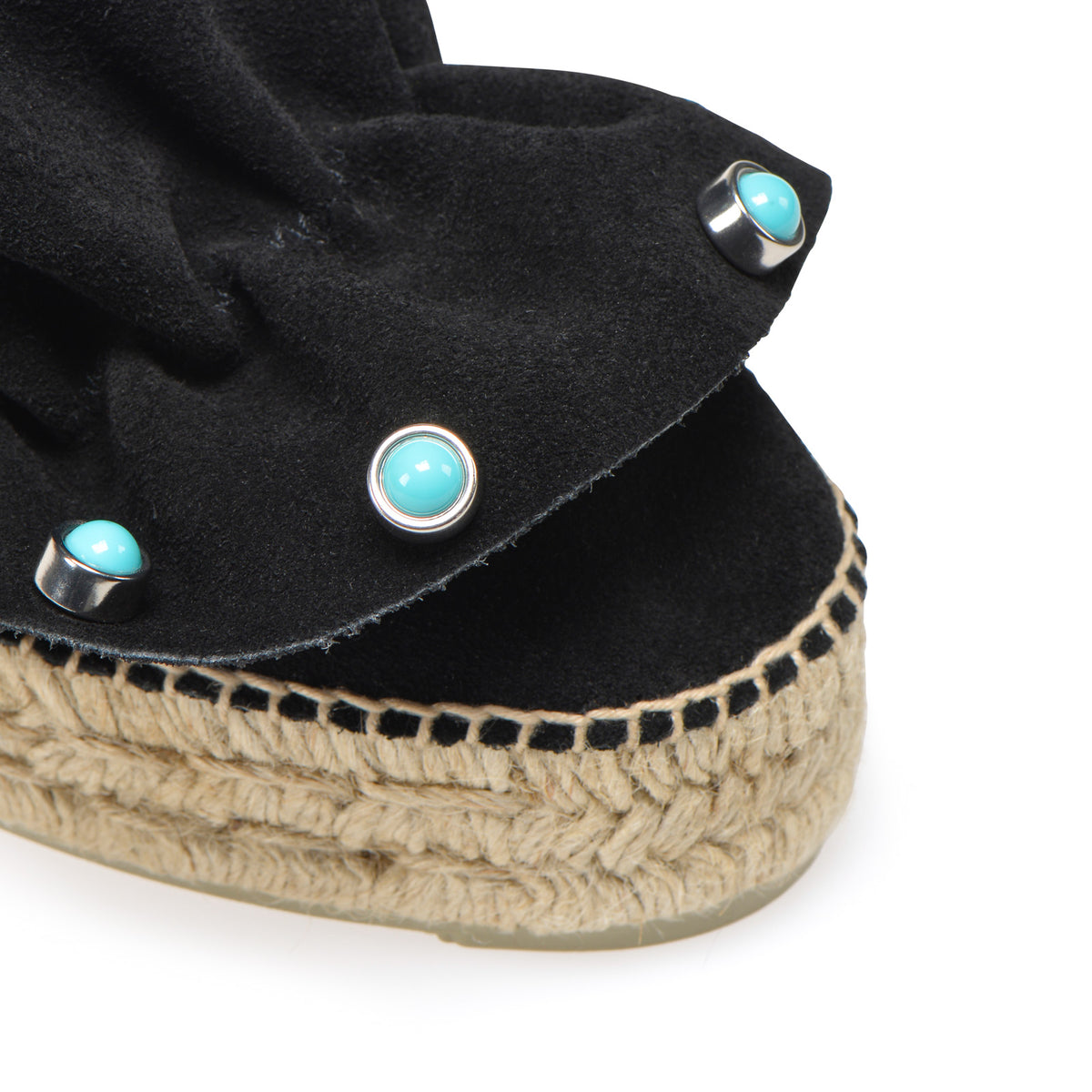 Espadrilles compensées Sergio Rossi x Manebi - Noir