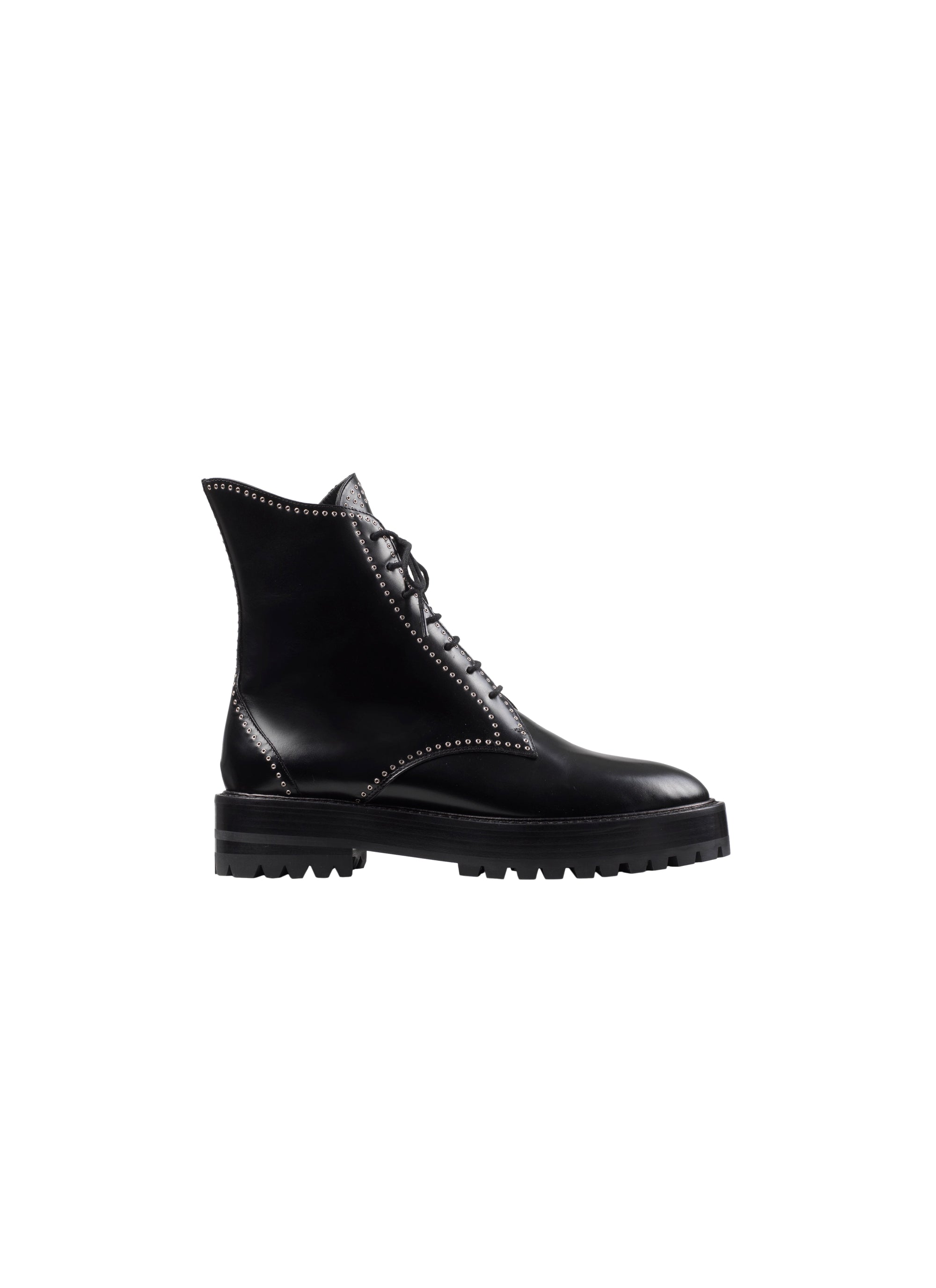 NOIR BOTTINES BOTTINES VEAU MICRO OEILLETS