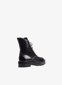 NOIR BOTTINES BOTTINES VEAU MICRO OEILLETS