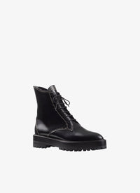 NOIR BOTTINES BOTTINES VEAU MICRO OEILLETS