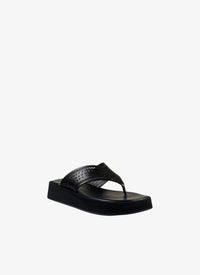 NOIR SANDALES SANDALES VEAU VIENNE PLASTRON