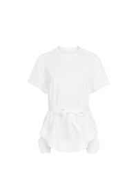 BLANC HAUT TEE SHIRT MC JERSEY DE COTON