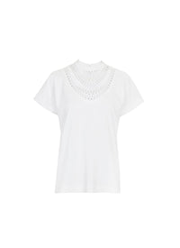 BLANC HAUT TEE SHIRT MC JERSEY DE COTON