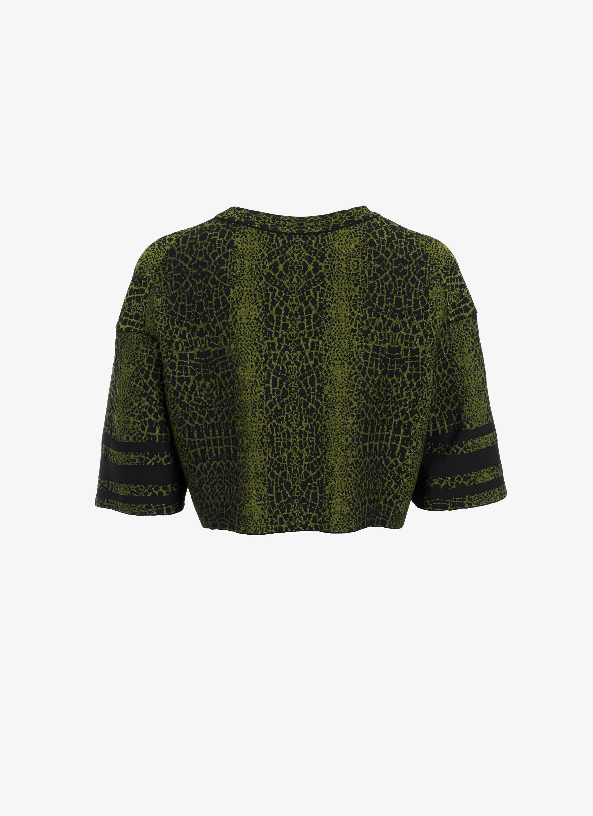 NOIR/VERT MAILLE PULL COURT MAILLE ANIMALIER