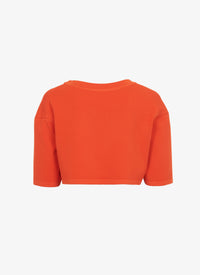 ORANGE MAILLE PULL COURT VISCOSE