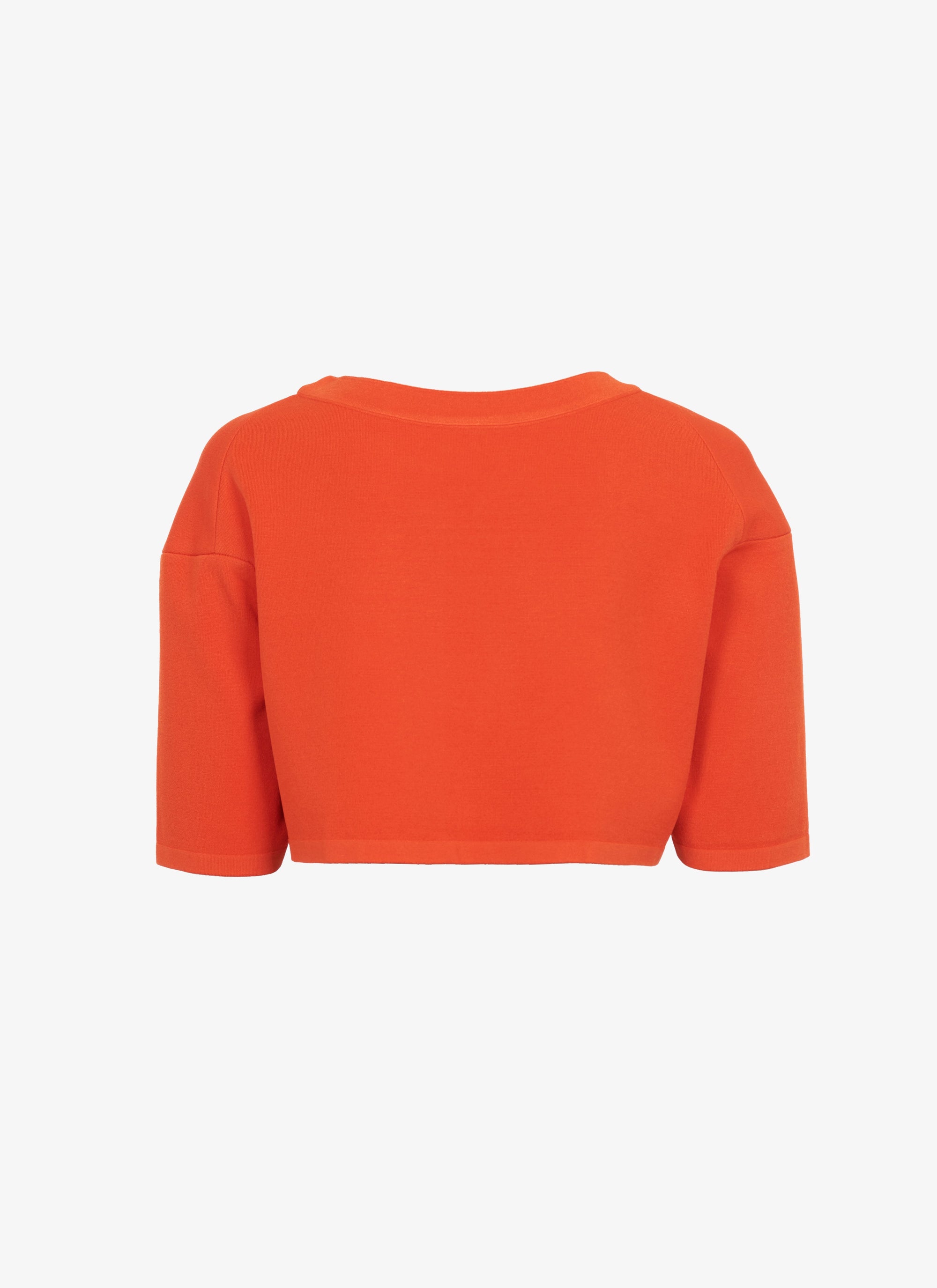 ORANGE MAILLE PULL COURT VISCOSE