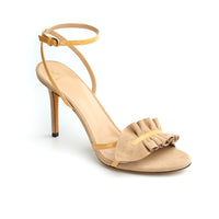 Almudena 90 heeled sandals in exotic leather - Sand