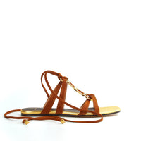 NAVY CATHY Sandales plates en daim & cuir