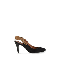 Slingback Flora 85 - Noir & Fauve