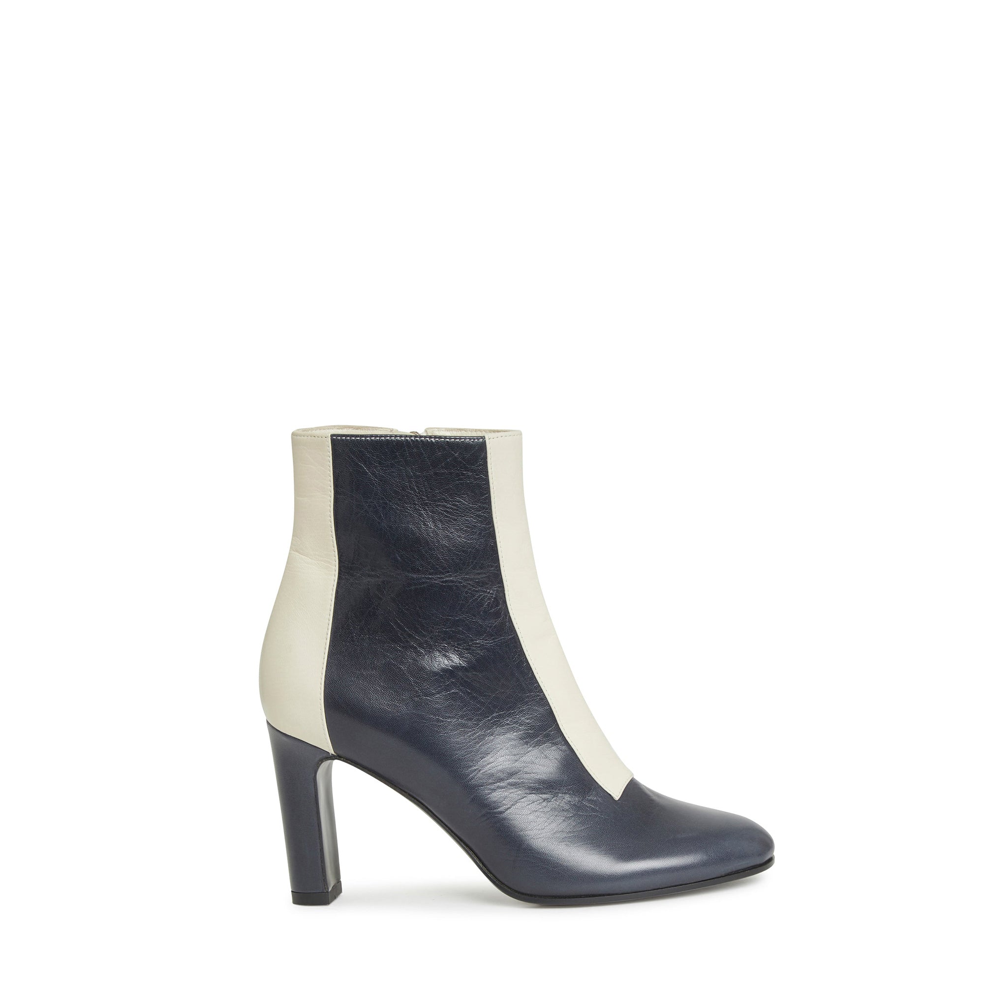 Boots à talons Cleve 85 - Bleu Navy & Crema