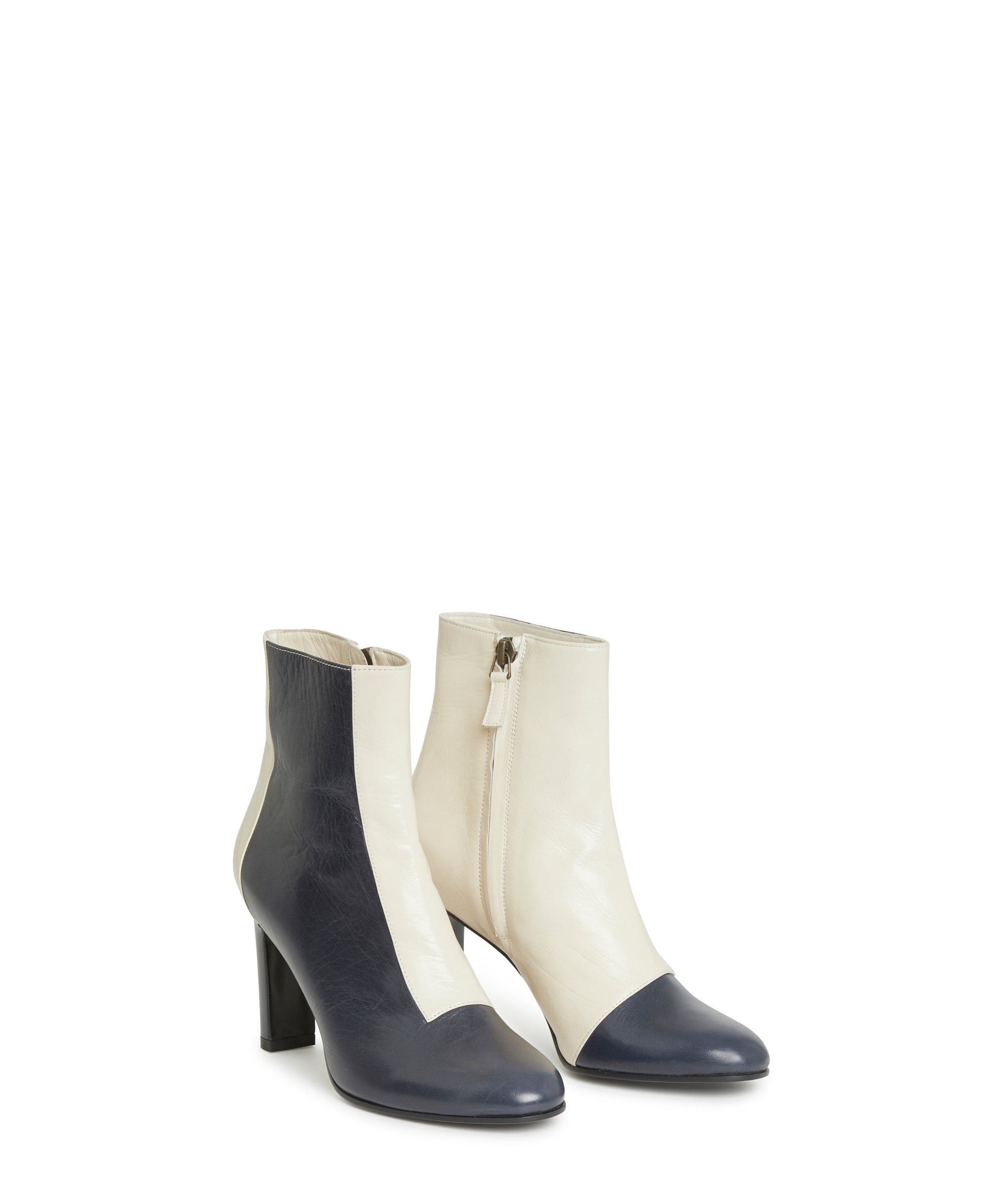 Boots à talons Cleve 85 - Bleu Navy & Crema