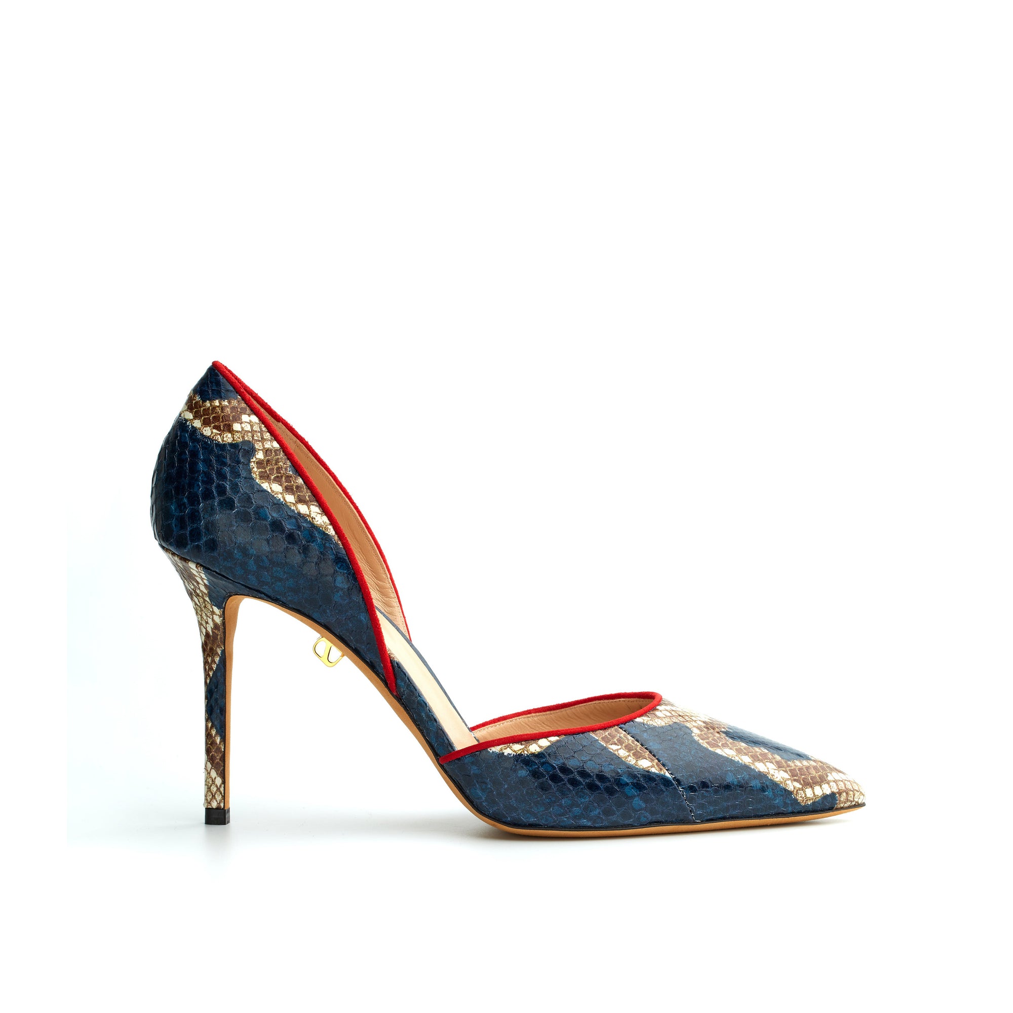 Nieves 90 stilettos in exotic leather - Blue