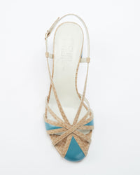 Slingback Offela 50 - Elaphe Sabbia Bleu