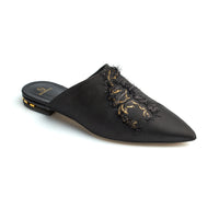 BLACK ROCIO Ballerines & Moccassins en satin & raffia