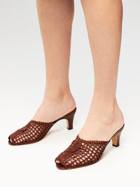 Mules tressées Saada 60 - Tabacco